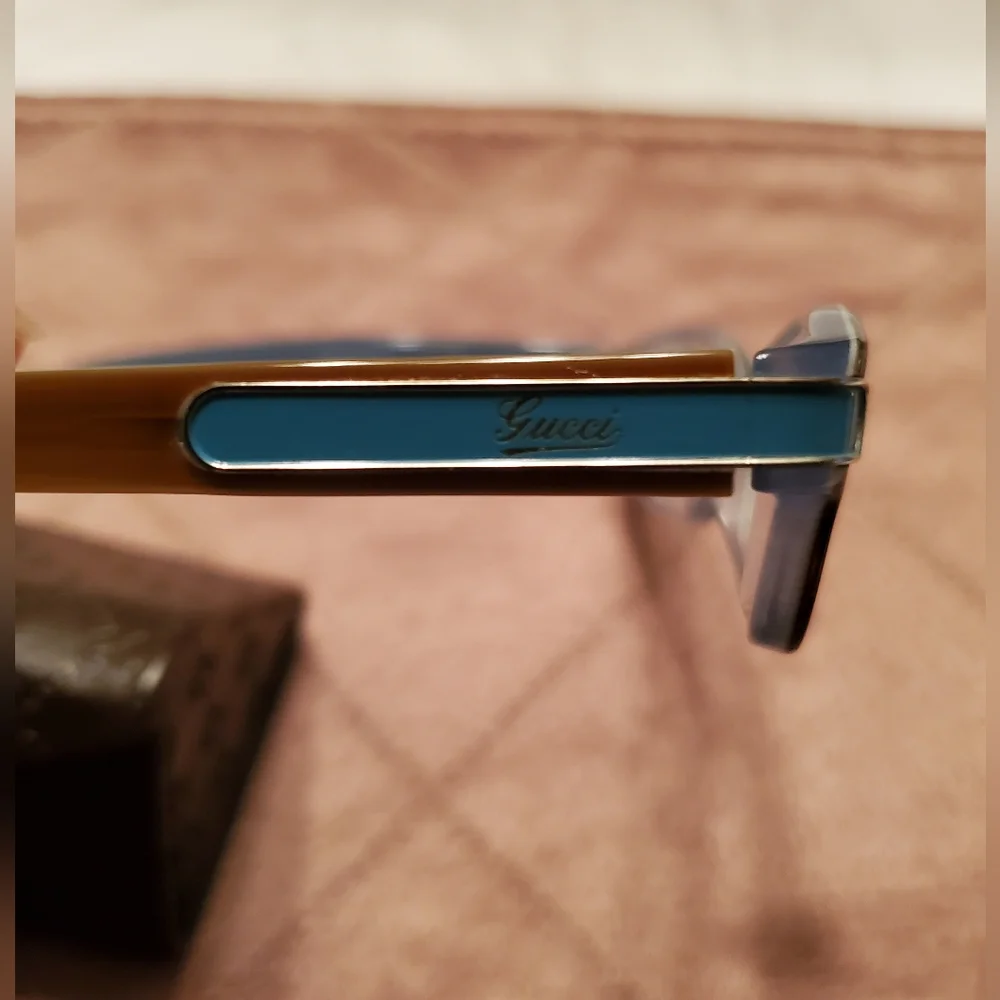 GUCCI GG Havana blue/ brown eyeglasses - Picture 7 of 8